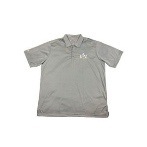 ANTIGUA Polo Shirt Mens XL Gray Striped LIV Super Bowl LVI Embroidered